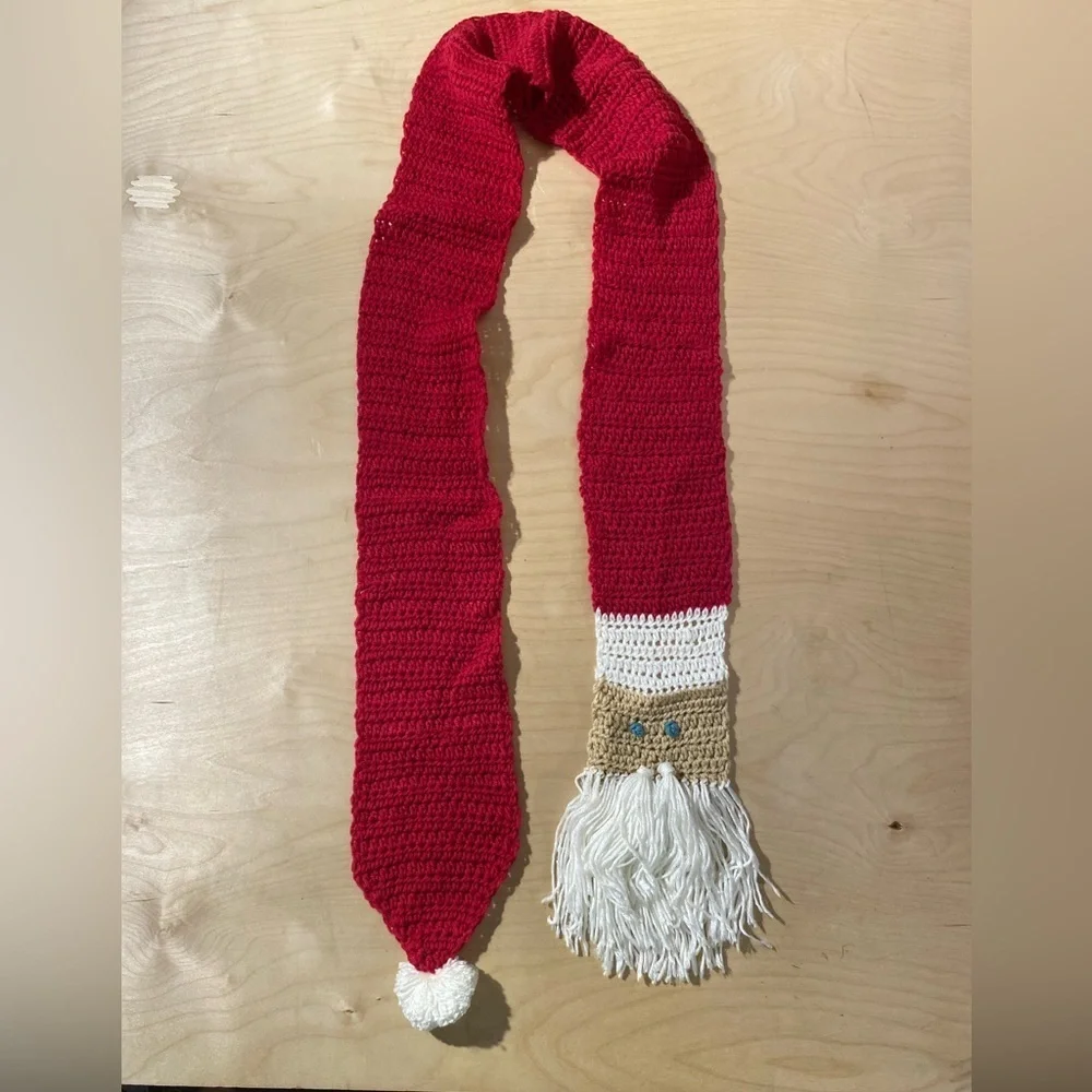 Red and White Crochet Santa Scarf (OT)